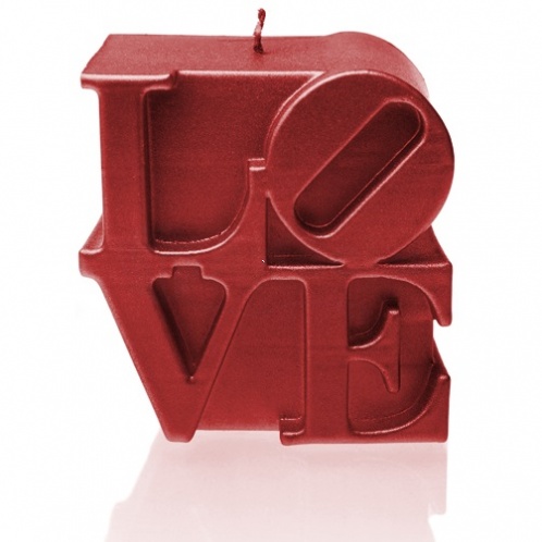 3D Sviečka - LOVE bordová