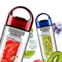 Zdravá fľaša na vodu s filtrom na ovocie (červená)