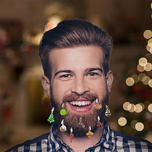 Vianočné ozdoby na bradu