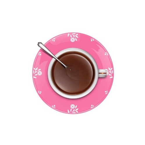 Hodiny káva s lyžičkou (ružové)