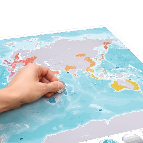 Cestovateľská stieracia mapa oceány Deluxe