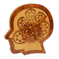 Nástenné drevené hodiny v tvare hlavy DELUXE