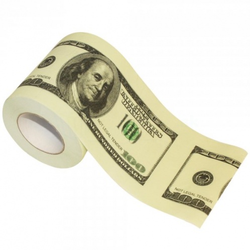 Toaletný papier 100 dolárovky