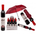 Skladací dáždnik - fľaša červeného vína