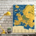 Stieracia mapa Európy - Zlatá DELUXE XL