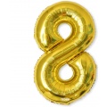 Balón XL čísla - zlatá 8