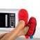 Ohrievateľné papuče do mikrovlnky - červené