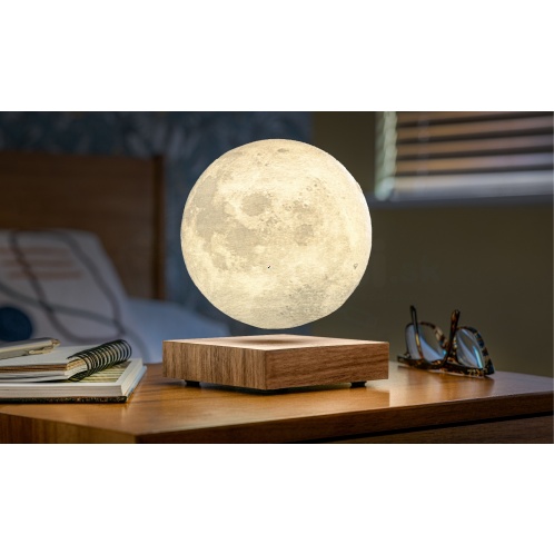 Levitujúca lampa v tvare mesiaca DELUXE - hnedý podstavec
