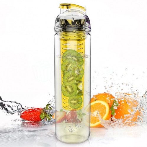 Eko fľaša s filtrom na ovocie 800ml (oranžová)