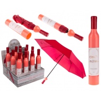 Skladací dáždnik - fľaša ružového vína