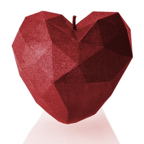3D Sviečka - srdce bordové
