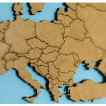 Luxusná drevená mapa na stenu XL - hnedá