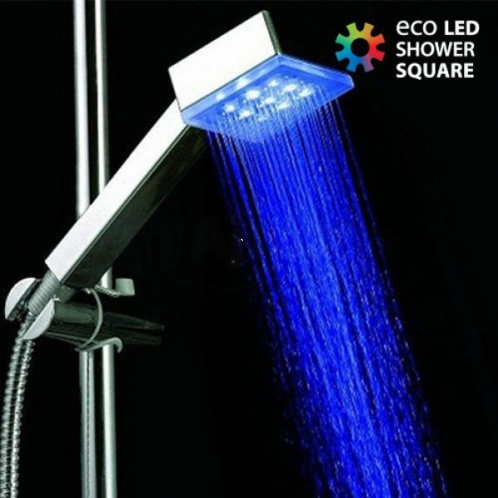 LED hlavica na sprchu - štvorcová