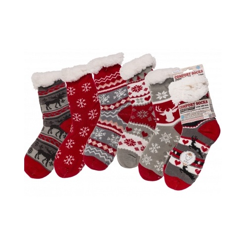 Teplé ponožky - vianočné  - extra hrubé