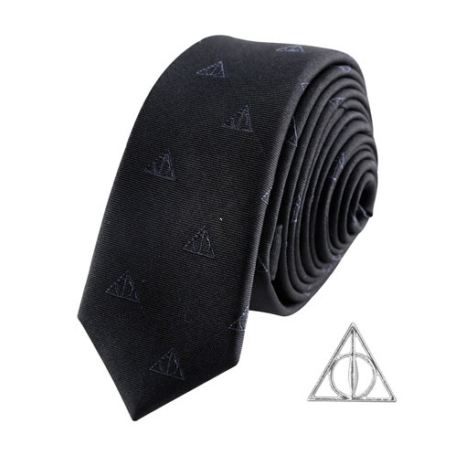 Harry Potter - kravata a manžetový gombík Dary Smrti