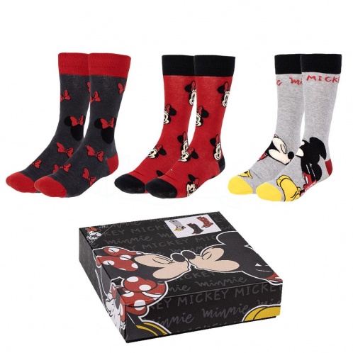 Mickey Mouse - sada 3 párov ponožiek Minnie - S/M