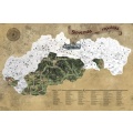 Stieracia mapa Slovenska XL - strieborná