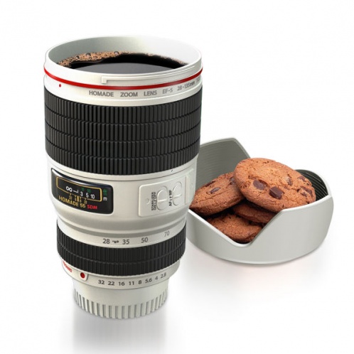 Lens Cup - šálka v tvare objektívu (Biela)