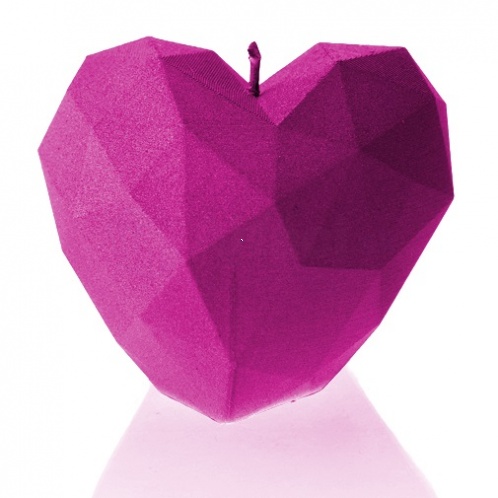 3D Sviečka - srdce purpurové