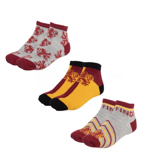 Harry Potter - set 3 párov členkových ponožiek Chrabromil S/M - v2